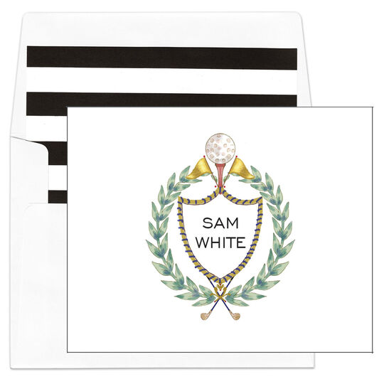 Golf Crest Folded Note Cards